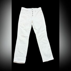 J. Crew White Button Fly Vintage Straight Jeans